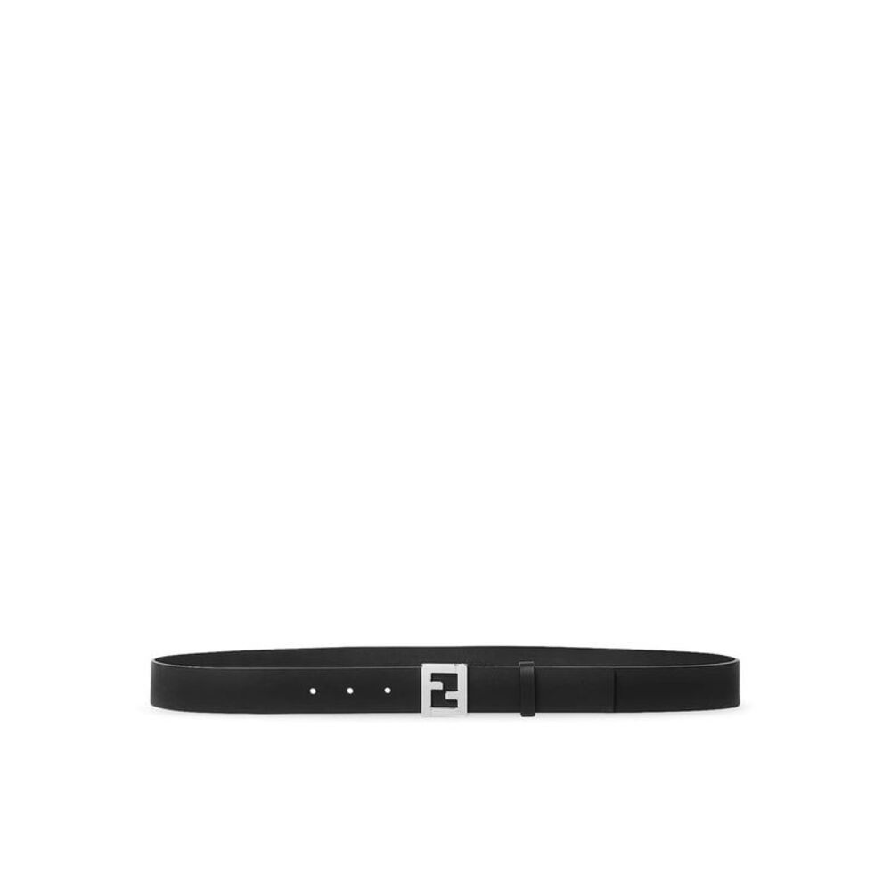 Fendi Men Black Leather Ff Belt